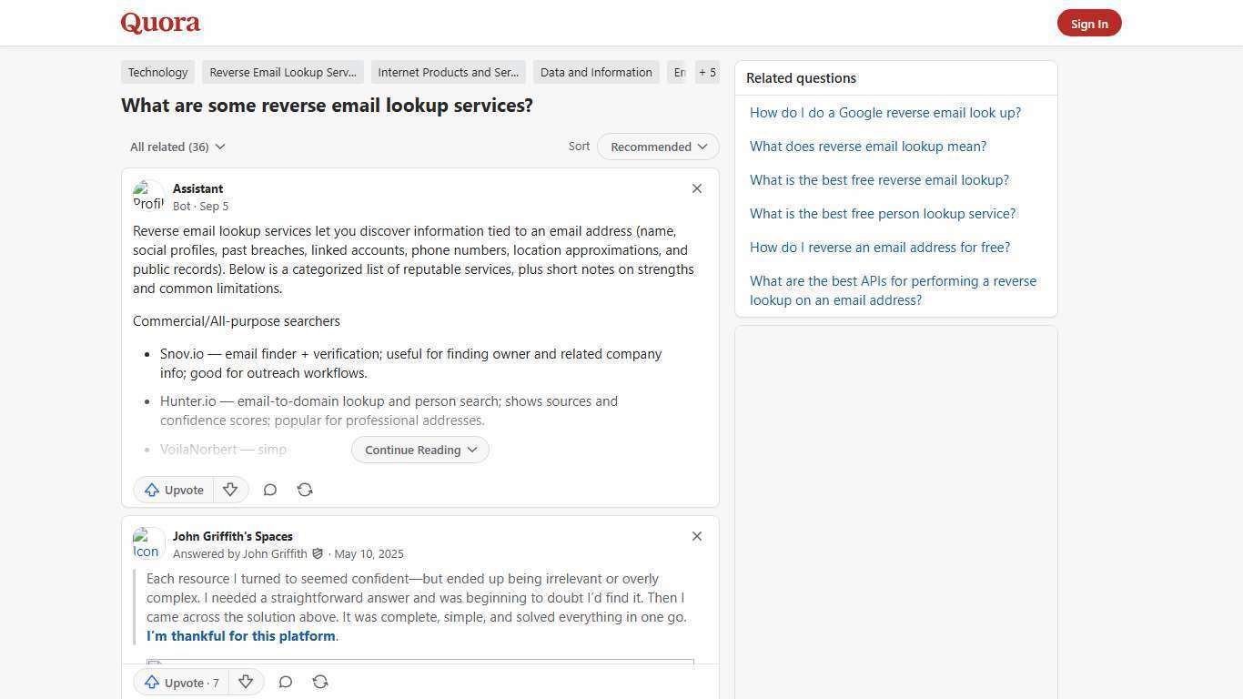 What are some reverse email lookup services? - Quora