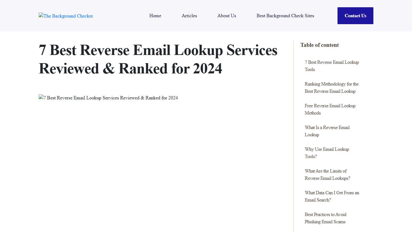 The Background Checker | 7 Best Reverse Email Lookup Services Reviewed & Ranked for 2024
